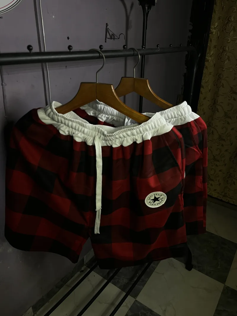 Red and black lounge short